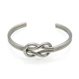 Stainless Steel Knotted Bow Bracelet Bangle for Women