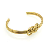 Stainless Steel Knotted Bow Bracelet Bangle for Women