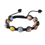 Vintage Flower Glass Beads Ceramic Bracelet Unisex Jewelry