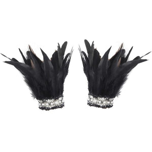 Punk Gothic Feather Wrist Cuff Arm Warmer Party Cosplay Costume