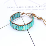 Bohemian Tube Natural Stone Leather Bracelet Wrap