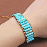 Bohemian Tube Natural Stone Leather Bracelet Wrap