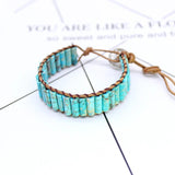 Bohemian Tube Natural Stone Leather Bracelet Wrap