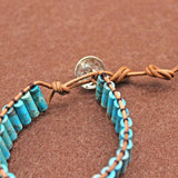 Bohemian Tube Natural Stone Leather Bracelet Wrap
