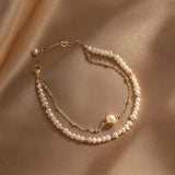 Elegant Fine Pearl 18KP Chain Bracelet for Women