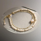 Elegant Fine Pearl 18KP Chain Bracelet for Women