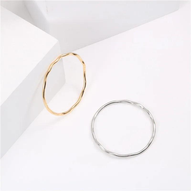 High End PVD Plated Irregular Solid Bracelet Drop