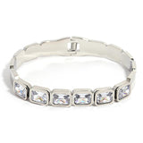 Green Crystal Bangles Stainless Steel Plated Bracelet for Women