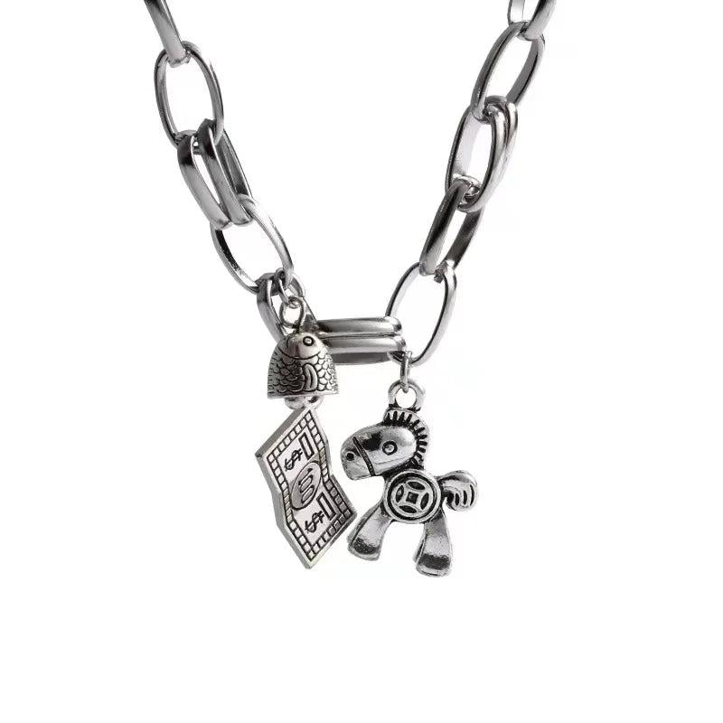 Fortune Bracelet Horse Fish Animal Pendant Bracelets Lucky Dollar