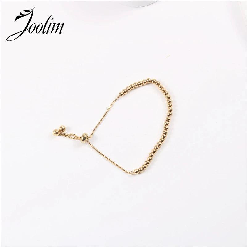 Fashionable PVD Plated Pearl Cord Pull Bracelet Drop