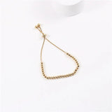 Fashionable PVD Plated Pearl Cord Pull Bracelet Drop