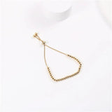 Fashionable PVD Plated Pearl Cord Pull Bracelet Drop