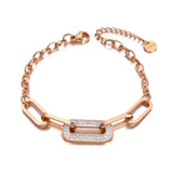 CZ Crystal Geometric Charm Bracelet Titanium Stainless Steel Bohemia Beach