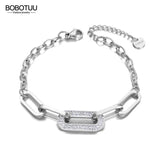 CZ Crystal Geometric Charm Bracelet Titanium Stainless Steel Bohemia Beach