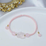 Jade Emerald Rose Beads Bracelet Adjustable Charm Bangle
