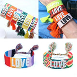 Vintage Letters Embroidery Love Tassel Bracelet for Women