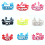 Vintage Letters Embroidery Love Tassel Bracelet for Women
