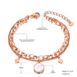 Geometric Shell Charm Double-layer Stainless Steel Bracelet