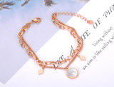 Geometric Shell Charm Double-layer Stainless Steel Bracelet