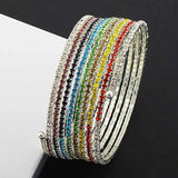Colorful Rhinestone Bracelet 7 Colors Chakra Crystal Bangle