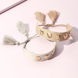 Heart Stars Braided Bracelet Metal Buckle Lace Up Adjustable