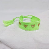 Heart Stars Braided Bracelet Metal Buckle Lace Up Adjustable