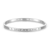 Roman Numerals Bangles Stainless Steel Cubic Zircon Wedding Bangle