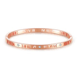 Roman Numerals Bangles Stainless Steel Cubic Zircon Wedding Bangle
