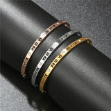 Roman Numerals Bangles Stainless Steel Cubic Zircon Wedding Bangle