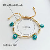 YASTYT Evil Eye Charm Bracelet Unfade Plated Beads Jewelry Gift