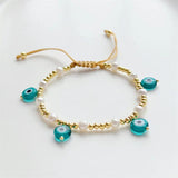 YASTYT Evil Eye Charm Bracelet Unfade Plated Beads Jewelry Gift
