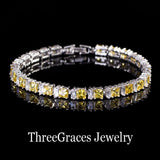 Yellow CZ Women Tennis Bracelet Bangle BR045