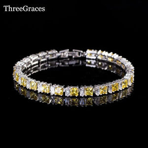 Yellow CZ Women Tennis Bracelet Bangle BR045