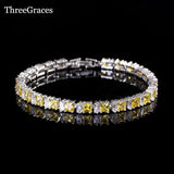 Yellow CZ Women Tennis Bracelet Bangle BR045