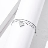 Bohemian 2 Layered Chain Bracelets Stainless Steel Lock Key Charm Bangles