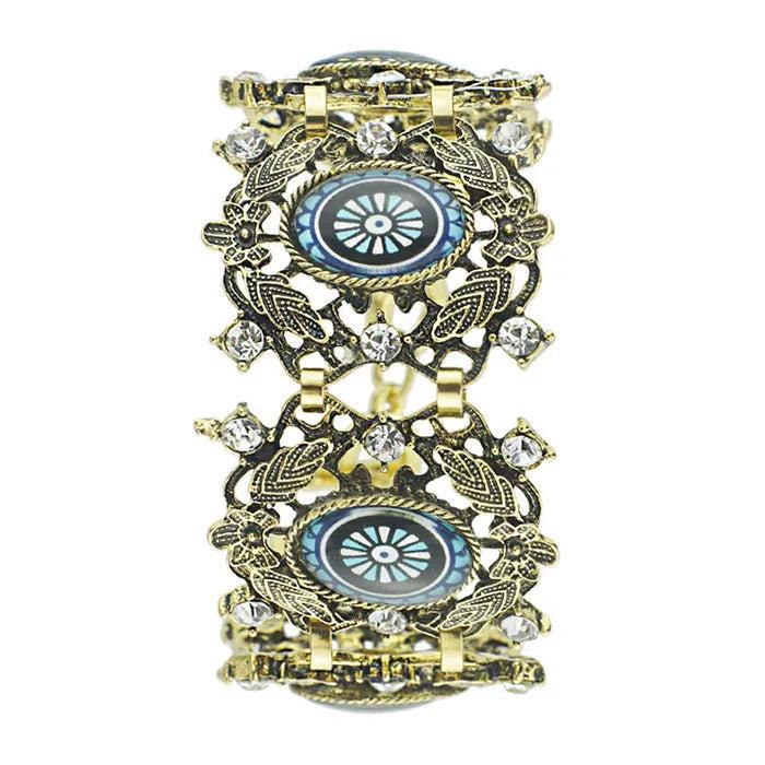 Leaves Flower Chain Alloy Bronze Bracelet Vintage Bracelet For Women