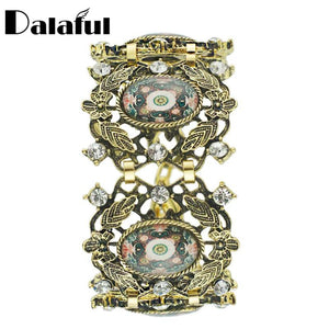 Leaves Flower Chain Alloy Bronze Bracelet Vintage Bracelet For Women