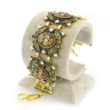 Leaves Flower Chain Alloy Bronze Bracelet Vintage Bracelet For Women