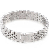 15MM Plated Chain Wristband Bracelet Stainless Steel Men Women Jewelry