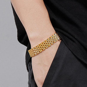 15MM Plated Chain Wristband Bracelet Stainless Steel Men Women Jewelry