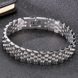 15MM Plated Chain Wristband Bracelet Stainless Steel Men Women Jewelry