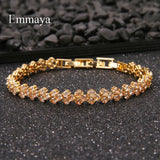 Adjustable Crystal Key & Lock CZ Bracelet Women Jewelry