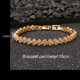 Adjustable Crystal Key & Lock CZ Bracelet Women Jewelry