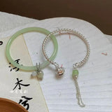 Tassel Bracelets Green Stainless Couples Jewelry