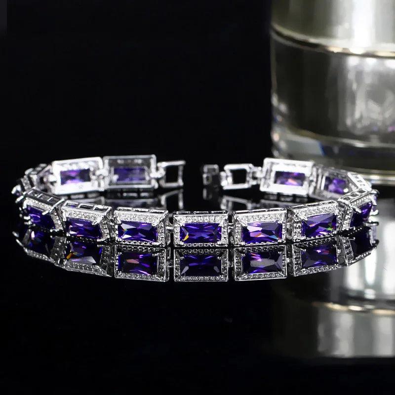 CWWZircons Wedding Wristband Square CZ Crystal Bracelet