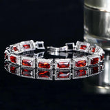 CWWZircons Wedding Wristband Square CZ Crystal Bracelet