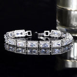CWWZircons Wedding Wristband Square CZ Crystal Bracelet
