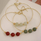 Good Luck Nephrite Bracelet Red Agates Hotan Jades Bangle&Bracelets