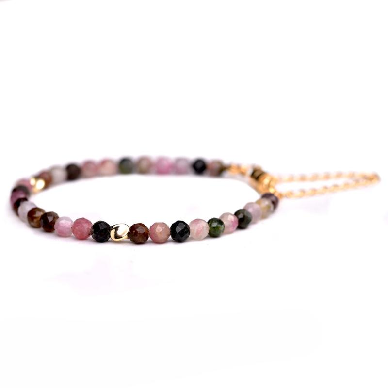 5mm Rainbow Tourmaline Bracelet with Magnetic Clasp