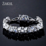 CZ Women Bracelet Leaf Engagement Wedding FSBP2104